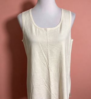 Wynne Layers Chic Cream Sleeveless Tank Top